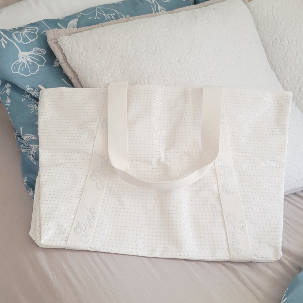 Pink Rhinestone Tote Bag